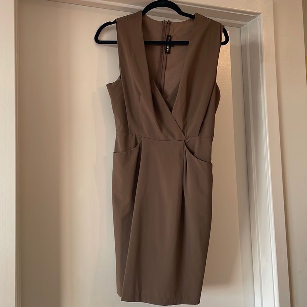 AKIRA Black Label Taupe Dress with Pockets - Size Medium